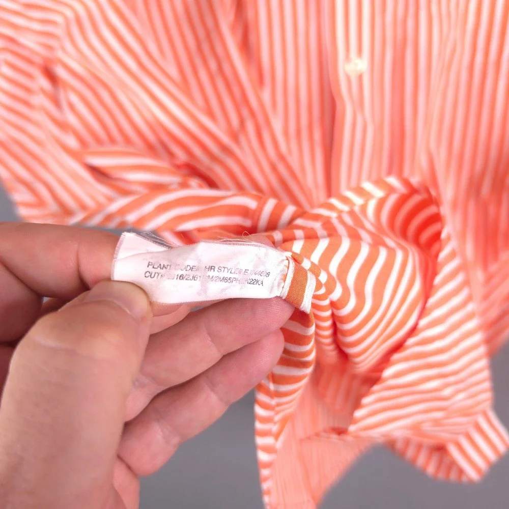 Ralph Lauren Orange & White Striped Button-Down Shirt